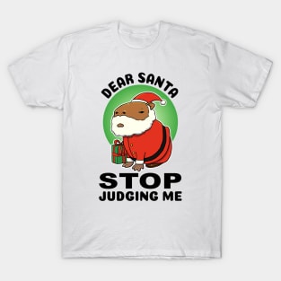 Dear Santa stop judging me Capybara Santa T-Shirt